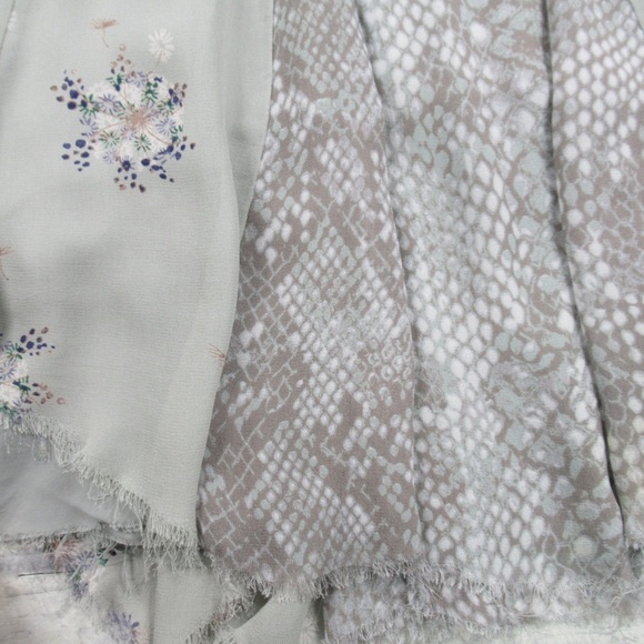 FREE PEOPLE Rock On Snake Floral Print Mixed Media Handkerchief Hem Maxi Skirt 4 - Picture 7 of 12